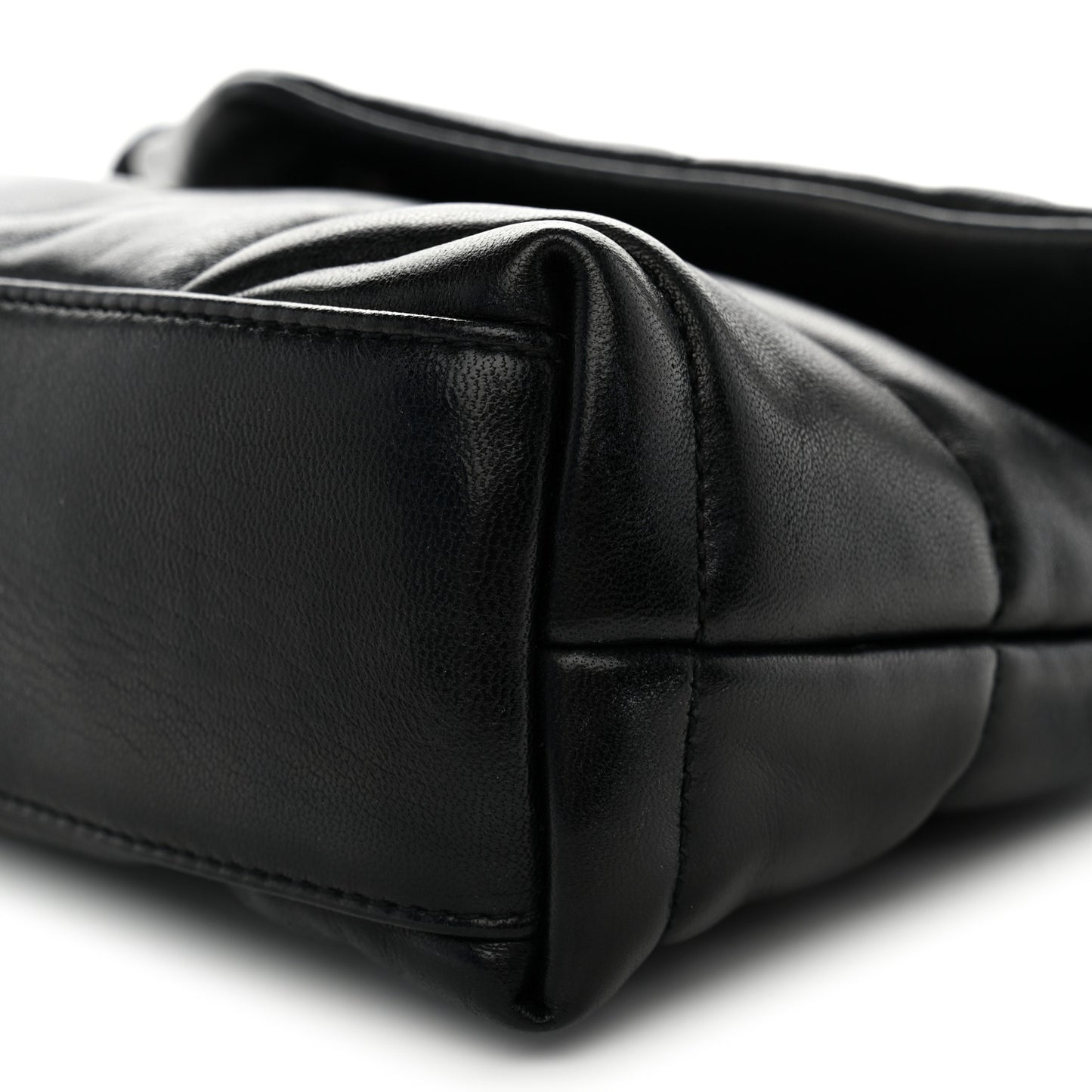 Lambskin Quilted Toy Loulou Puffer Monogram Chain Satchel Black