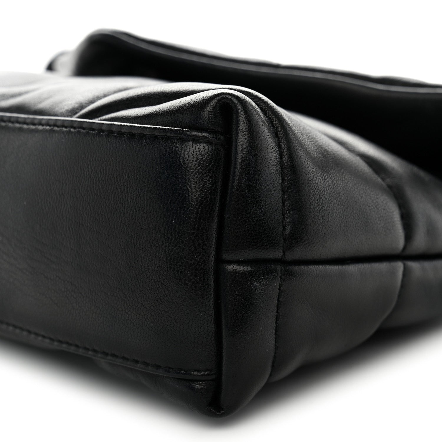 Saint Laurent Lambskin Quilted Toy Loulou Puffer Monogram Chain Satchel Black 10 of 11