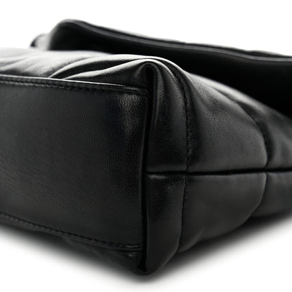 Saint Laurent Lambskin Quilted Toy Loulou Puffer Monogram Chain Satchel Black 10 of 11