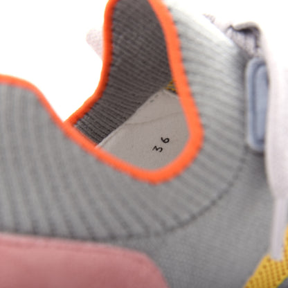 Hermes Knit Suede Goatskin Womens Crew Sneakers 36 Multicolor Gris Orange 10 of 11