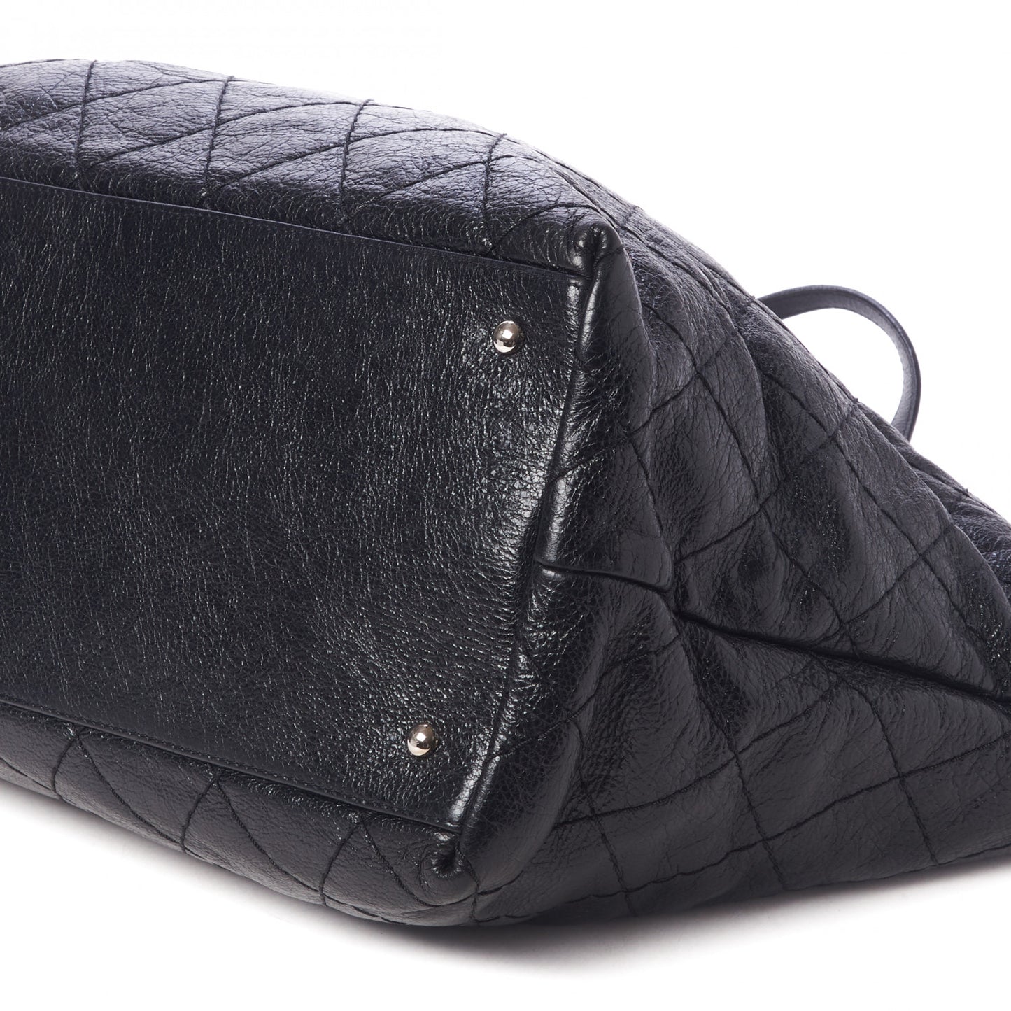 Glazed Calfskin Large On The Road Tote Black