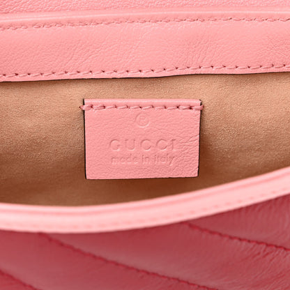 Gucci Azalea Calfskin Enamel Matelasse Diagonal Super Mini Torchon GG Marmont Shoulder Bag New Cherry Red Wild Rose 6 of 13