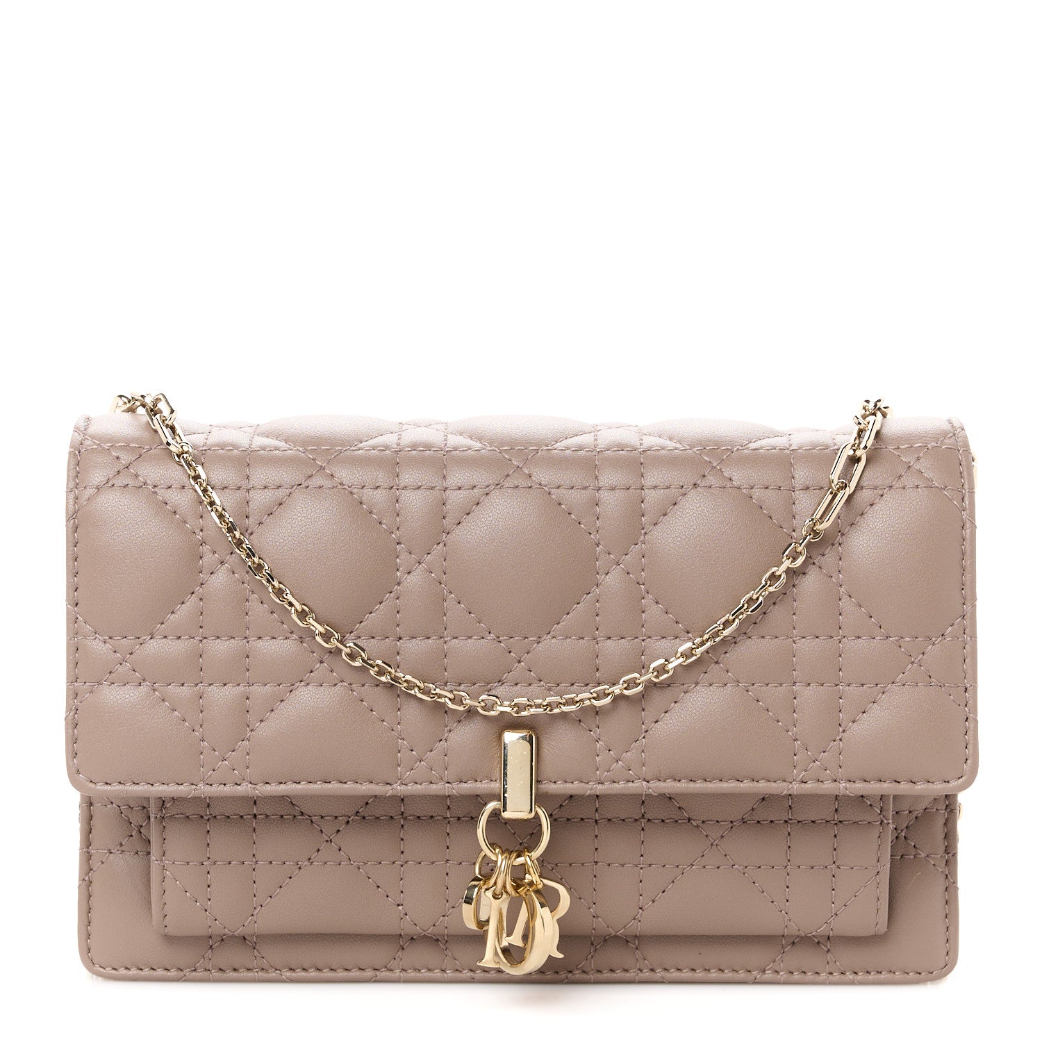 Christian Dior Lambskin Cannage Chain My Dior Daily Chain Pouch Warm Taupe 1 of 12