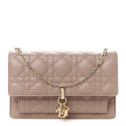Christian Dior Lambskin Cannage Chain My Dior Daily Chain Pouch Warm Taupe 1 of 12
