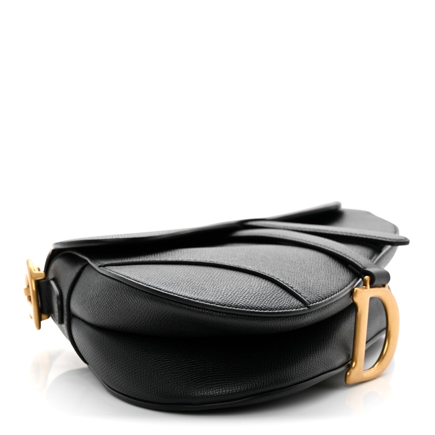 Christian Dior Grained Calfskin Saddle Bag Black 4 of 10