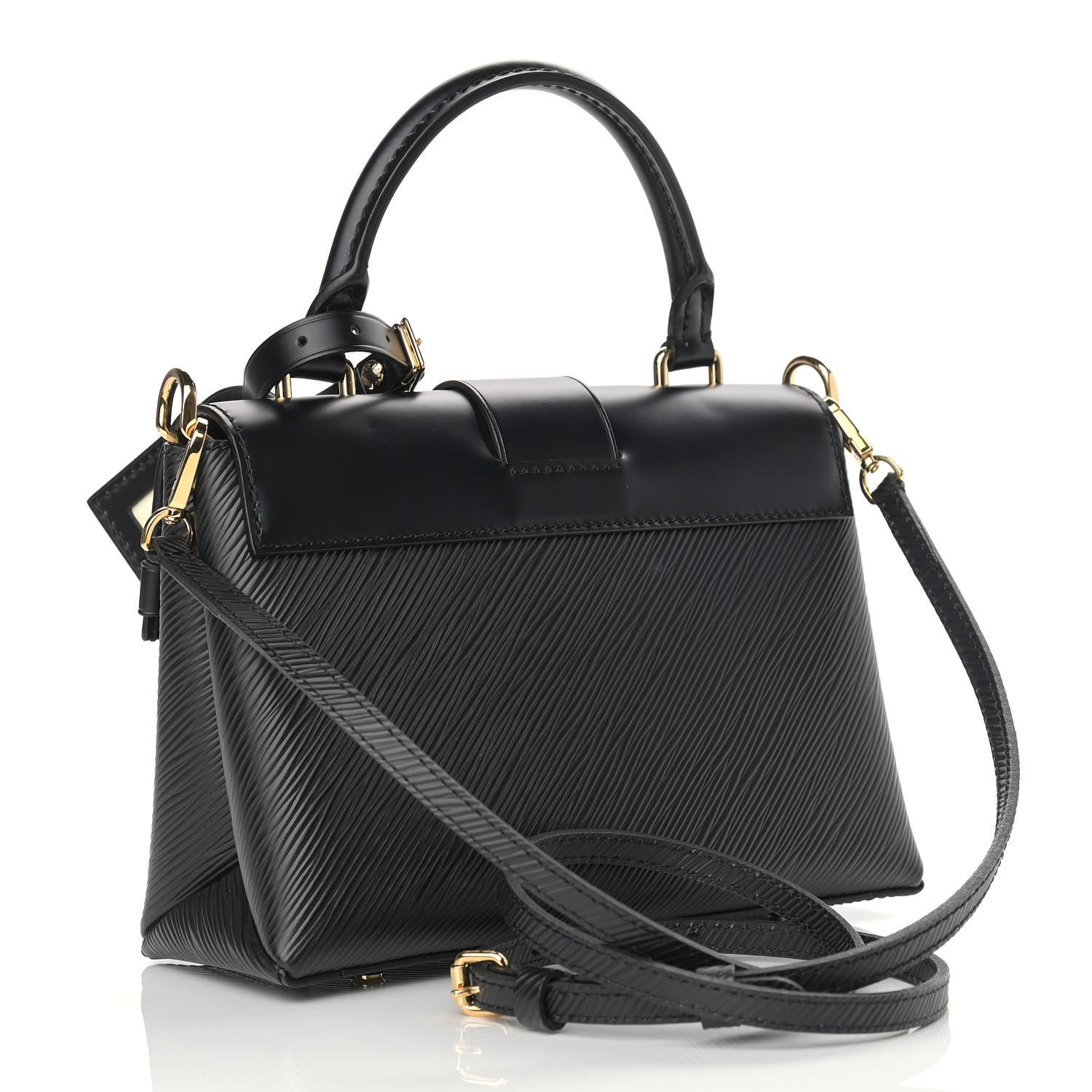 Louis Vuitton Epi One Handle Flap Bag Black 2 of 8