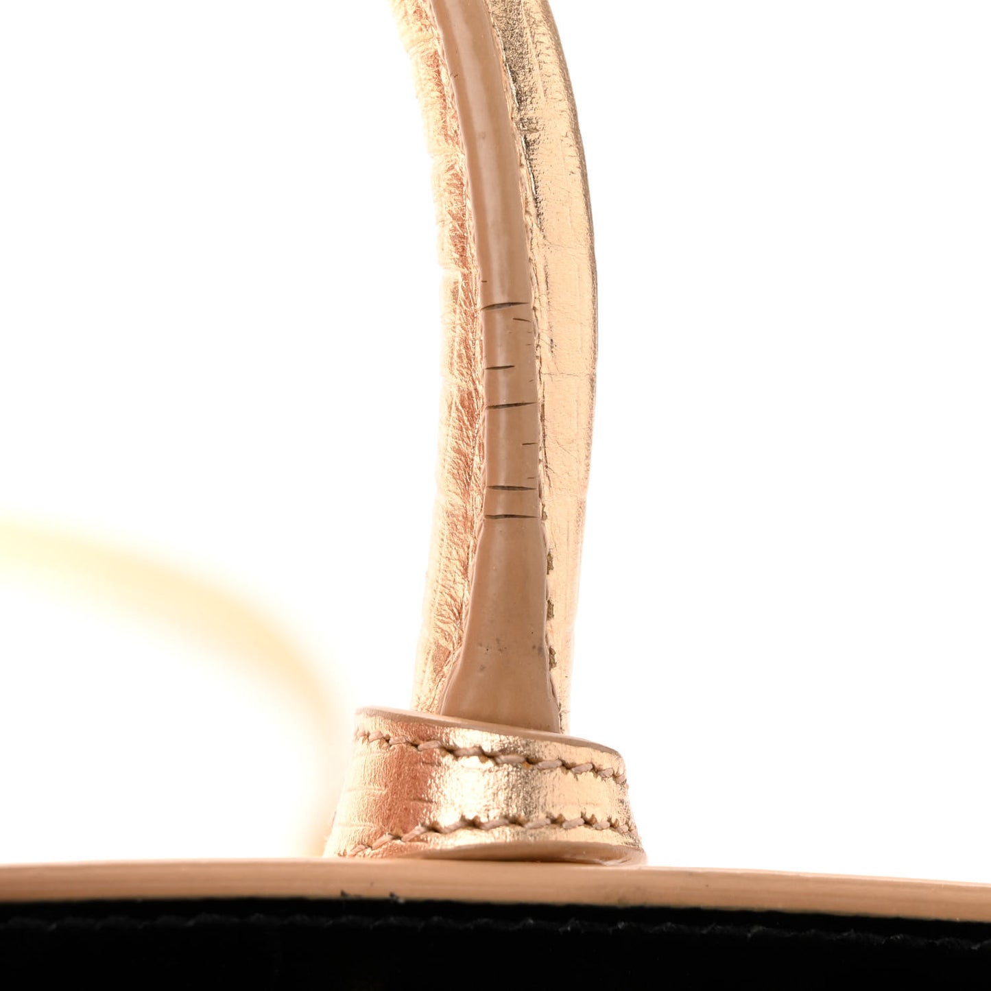 Metallic Calfskin Lizard Embossed Nano Sac De Jour Gold