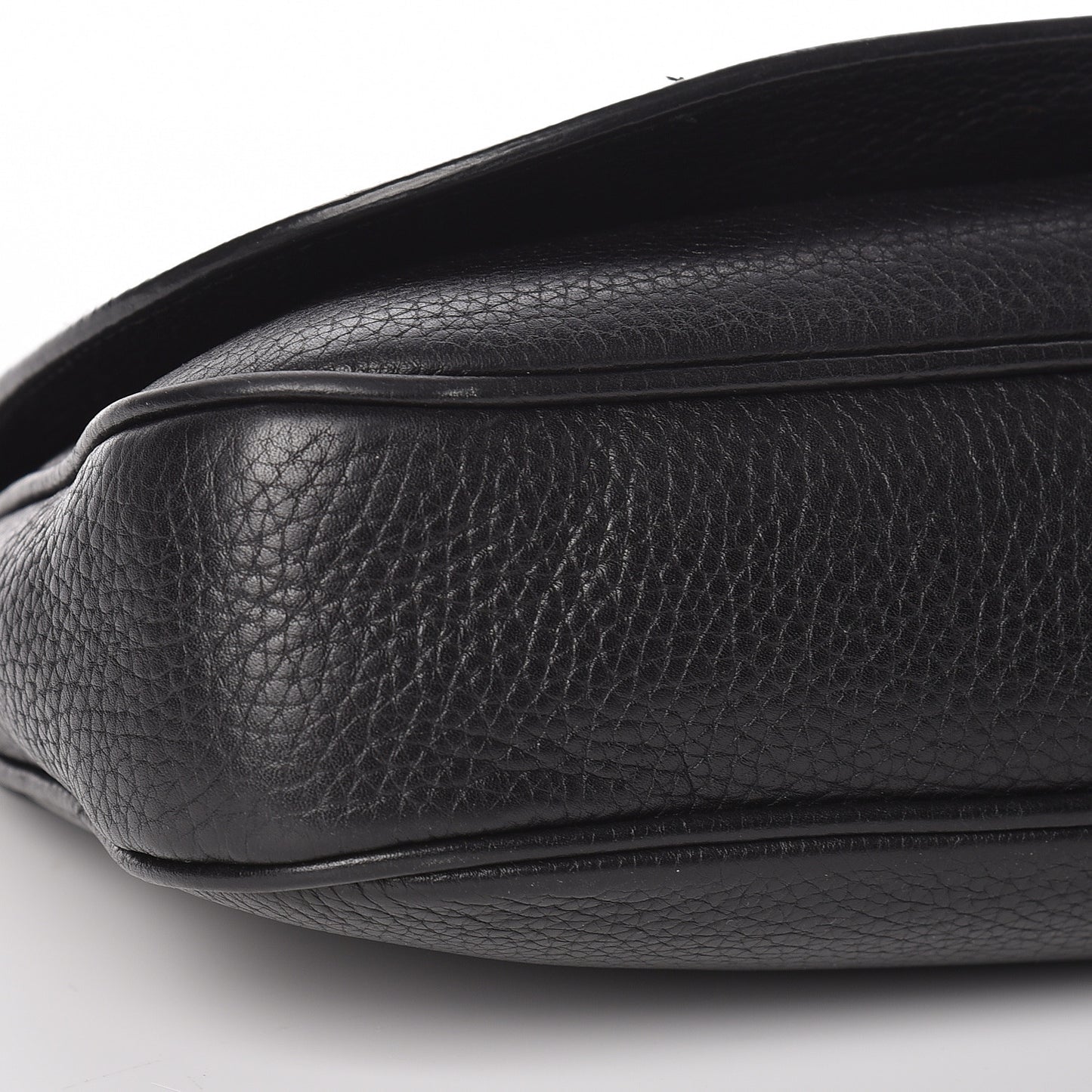 Pebbled Calfskin Medium Soho Flap Crossbody Black
