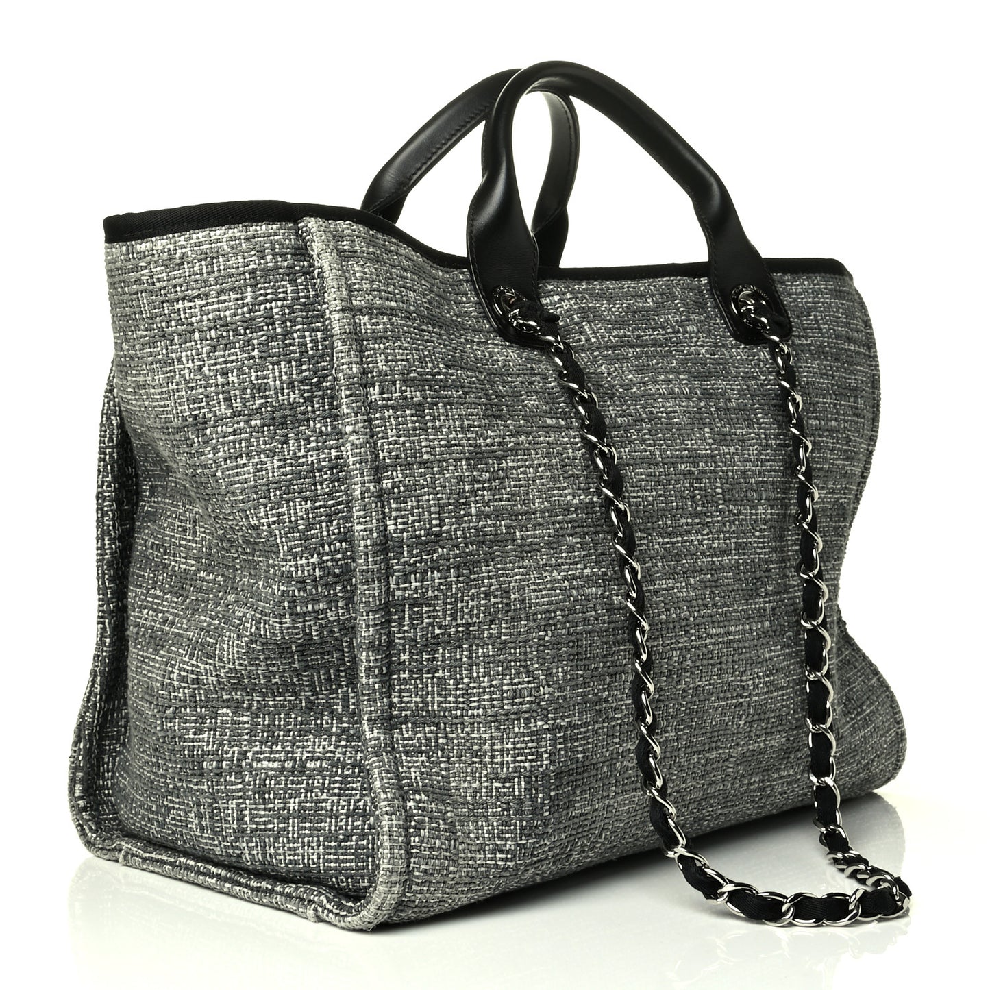 Tweed Medium Deauville Tote Charcoal