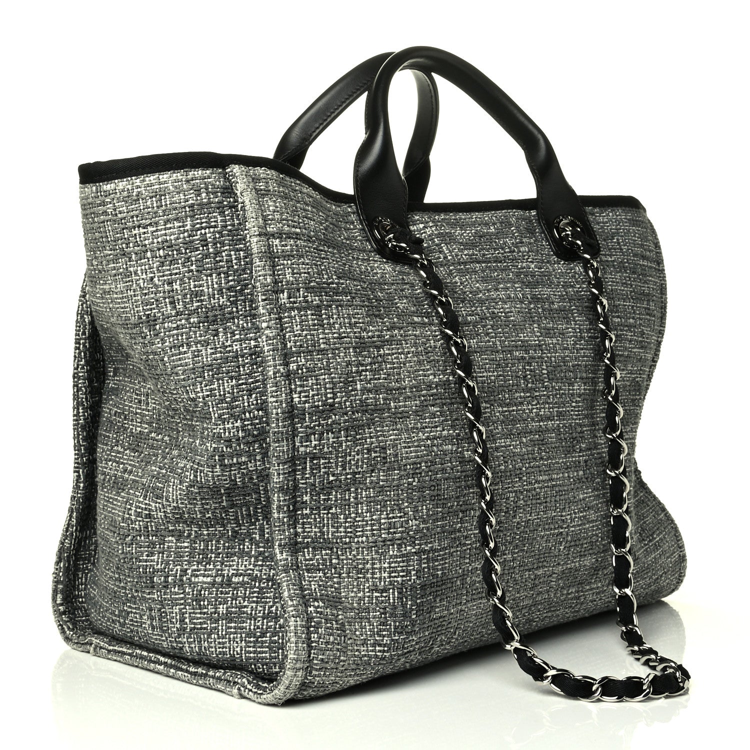 Chanel Tweed Medium Deauville Tote Charcoal 2 of 7