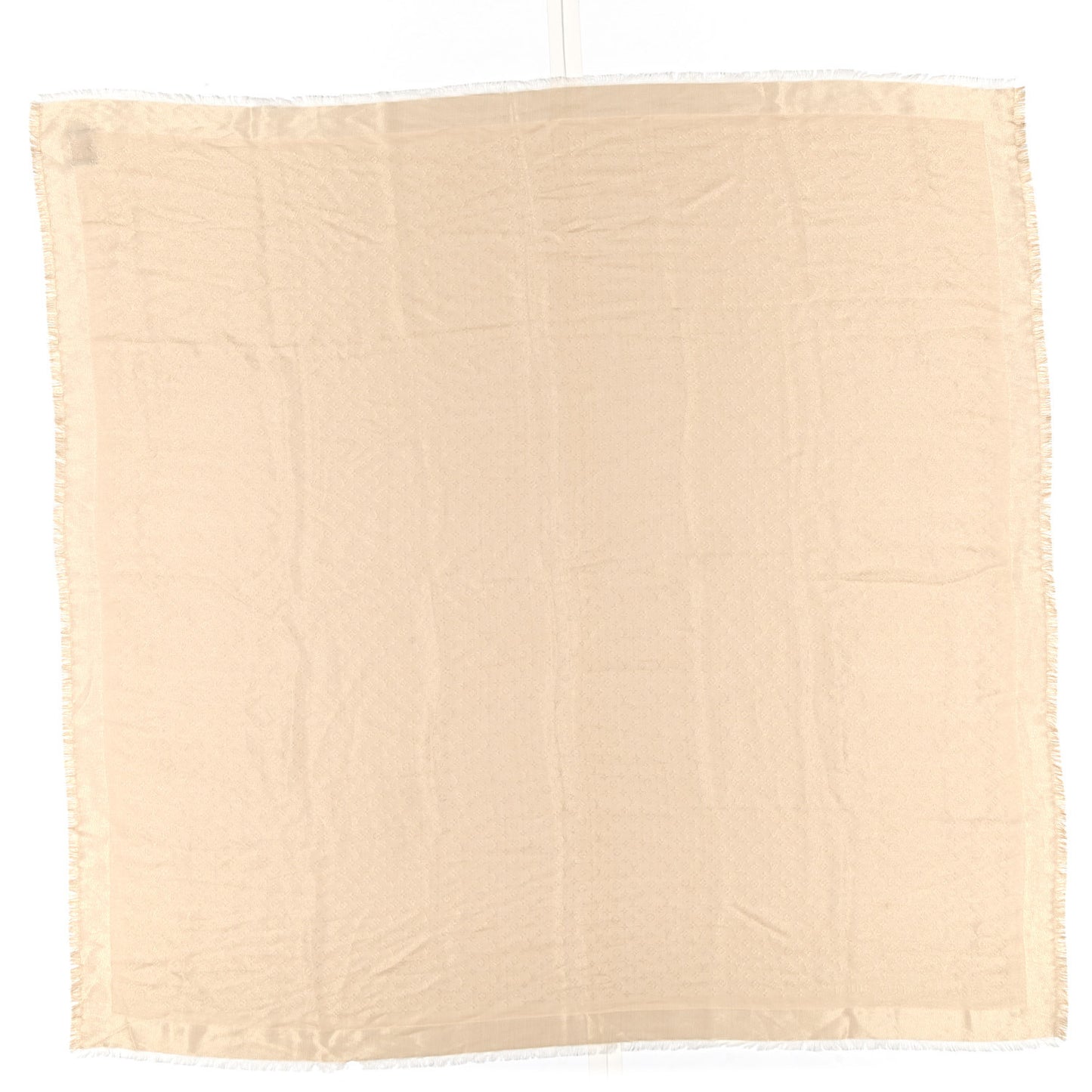 Silk Lurex Wool Monogram Shine Shawl Greige