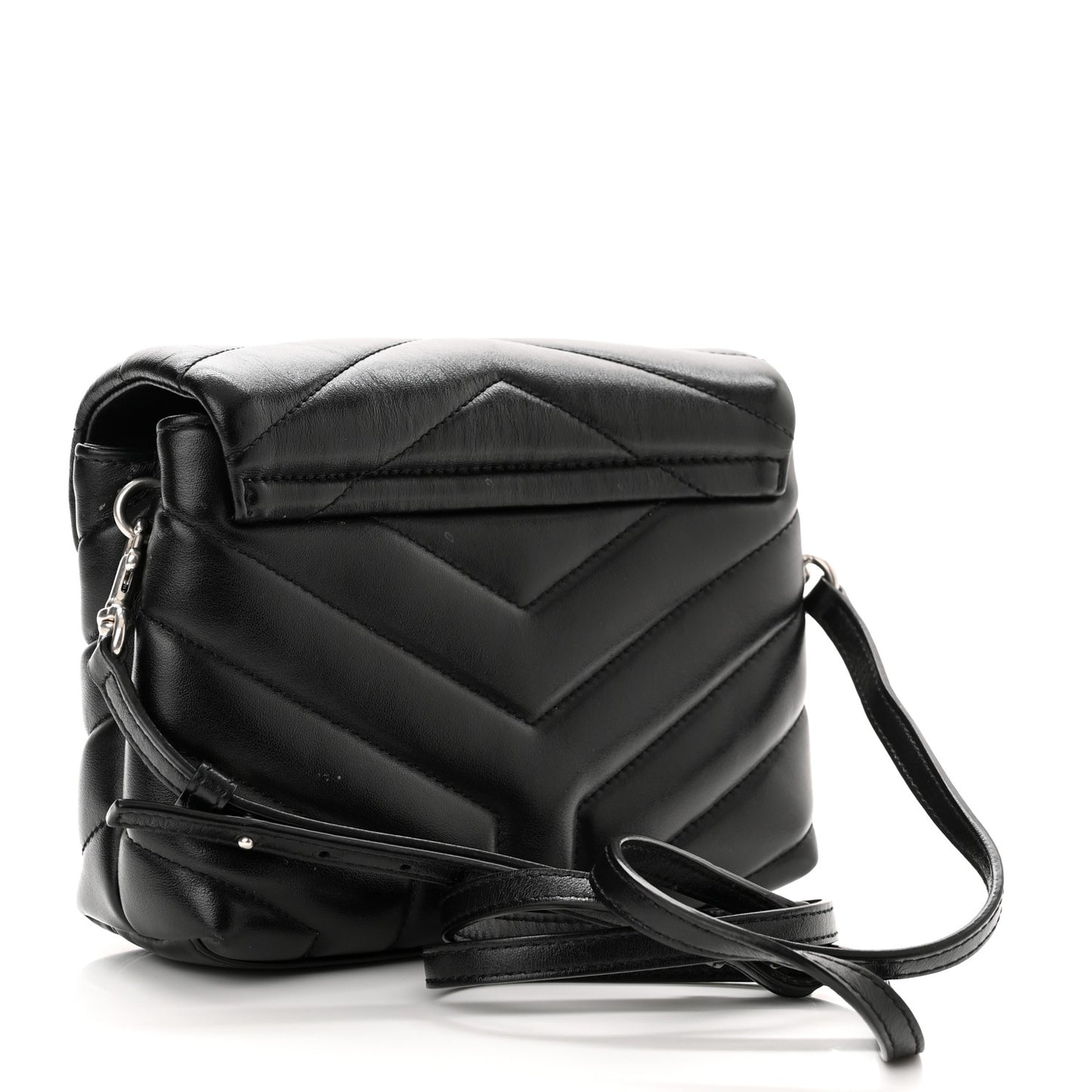 Calfskin Y Quilted Monogram Toy Loulou Crossbody Bag Black
