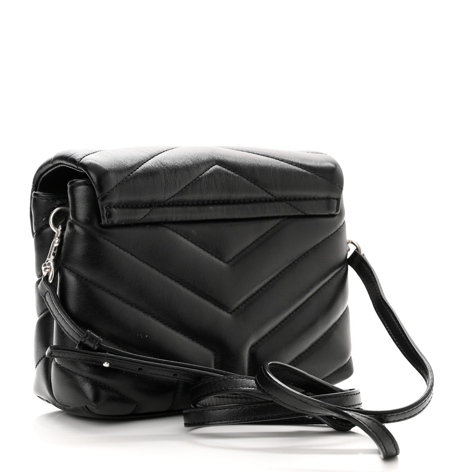 Saint Laurent Calfskin Y Quilted Monogram Toy Loulou Crossbody Bag Black 3 of 15