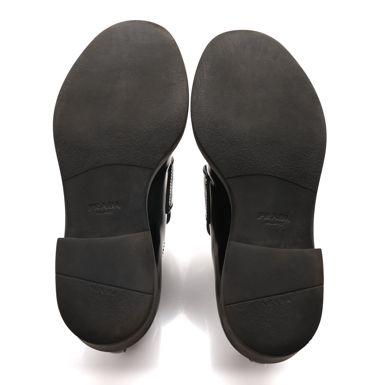 Prada Spazzolato Metal Triangle Logo 50mm Loafers 37 Black 6 of 8
