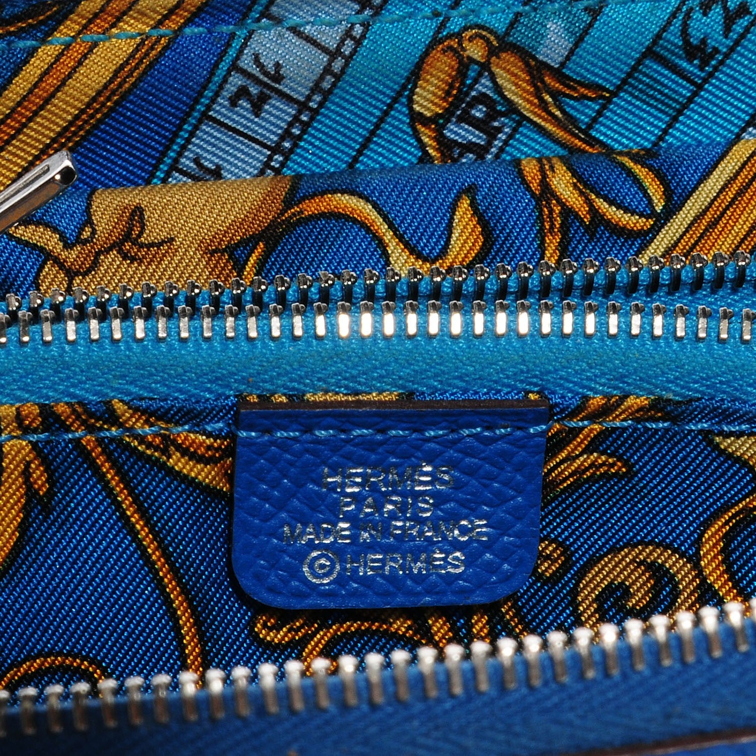 Hermes Epsom Silk'In Compact Wallet Mykonos 7 of 9