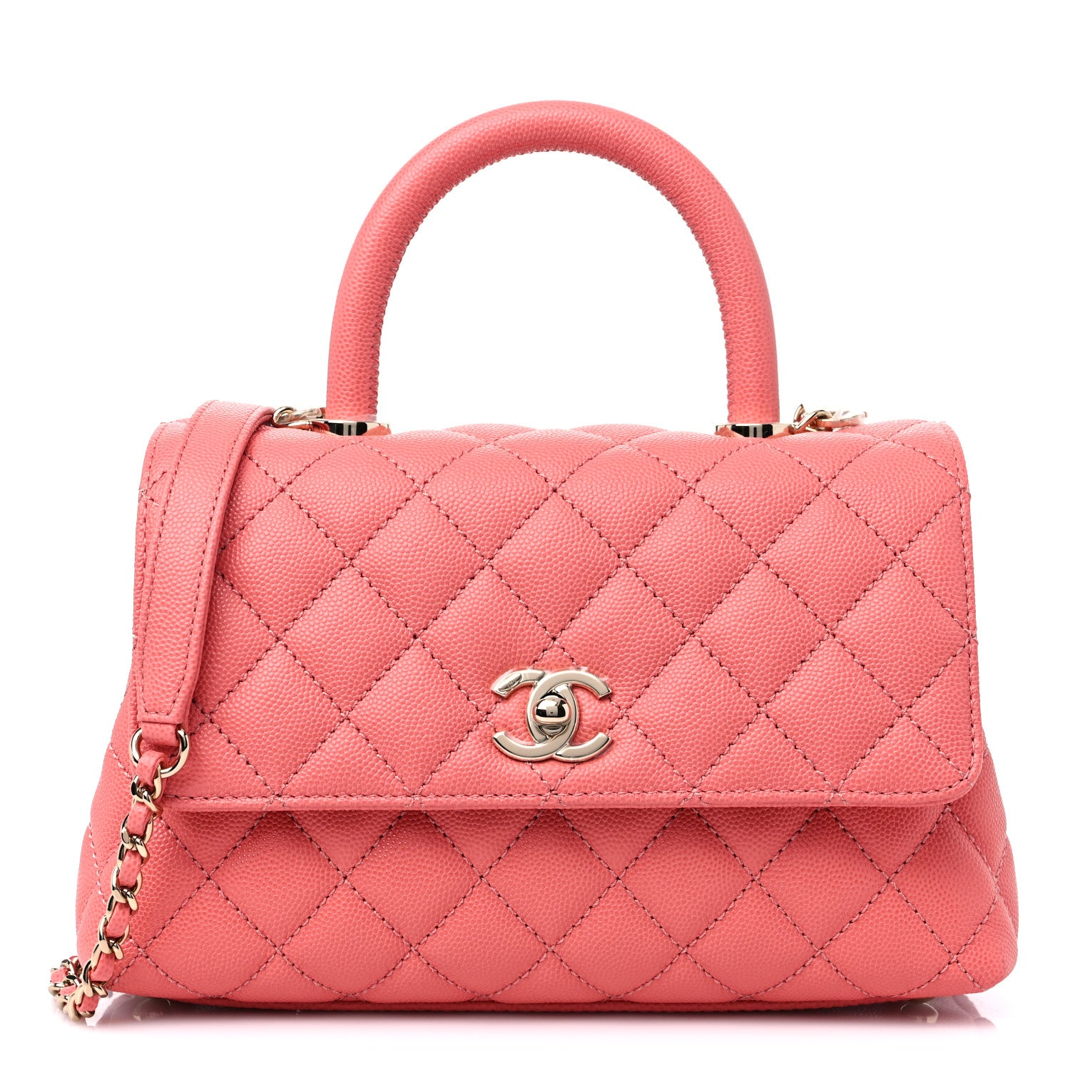 Chanel Caviar Quilted Mini Coco Handle Flap Pink 1 of 9