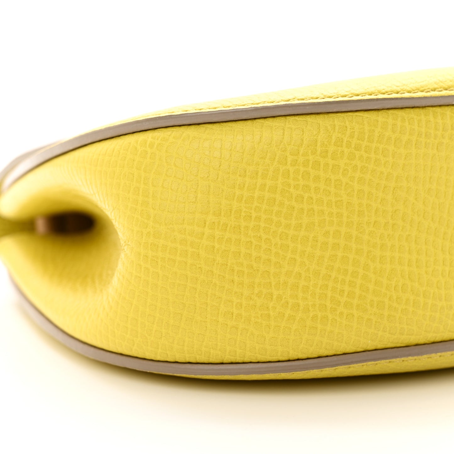 Grained Calfskin Lambskin Mini Bi-Color Drew Shoulder Bag Yellow Beige