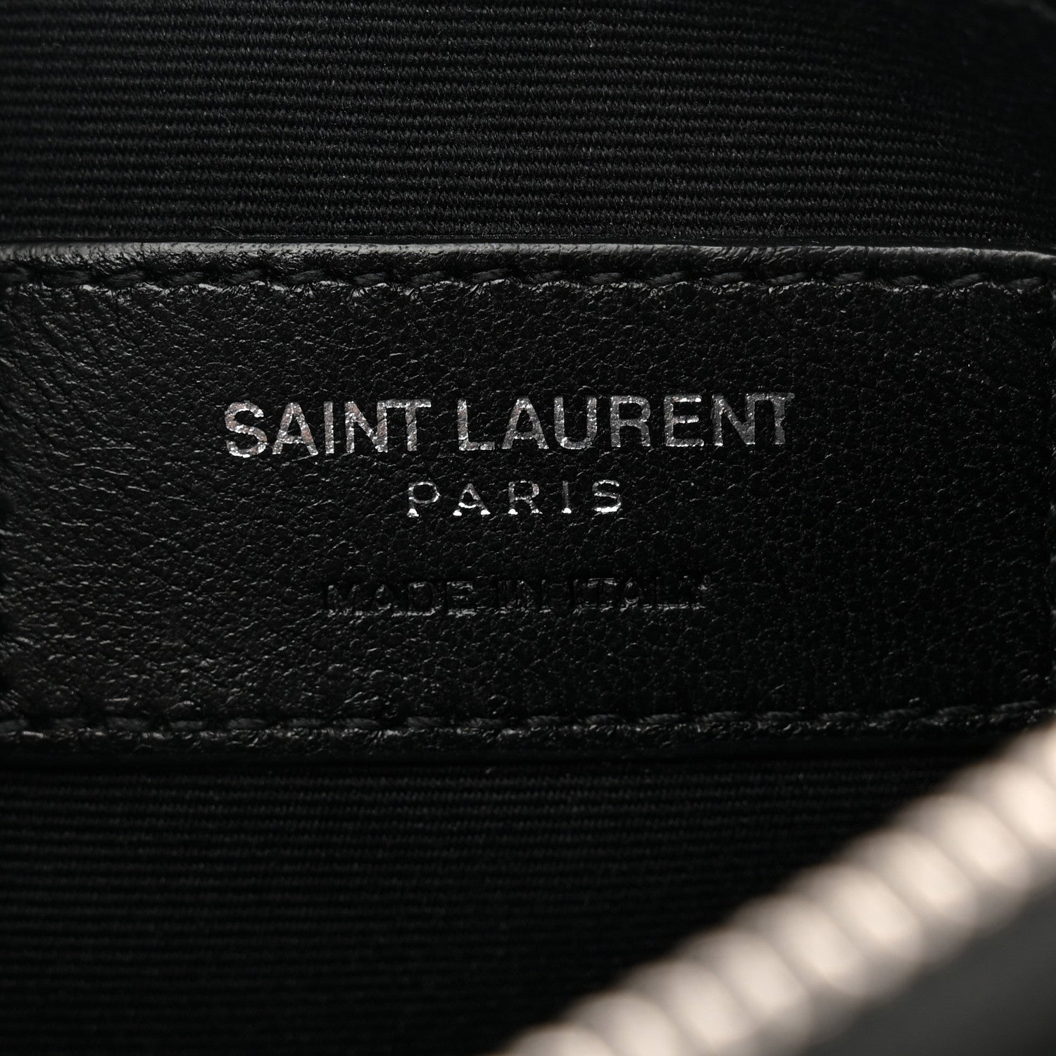 Saint Laurent Calfskin Matelasse Chevron Monogram Pouch Black 6 of 7