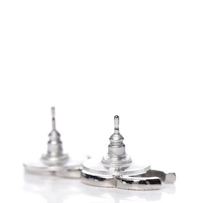 Chanel Crystal Timeless CC Earrings Silver 4 of 5