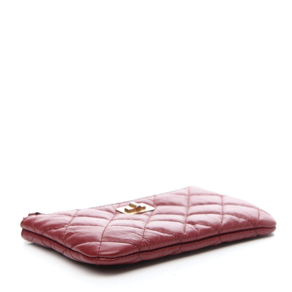 Chanel Aged Calfskin Quilted Small Reissue Cosmetic Case Burdundy 8 of 9