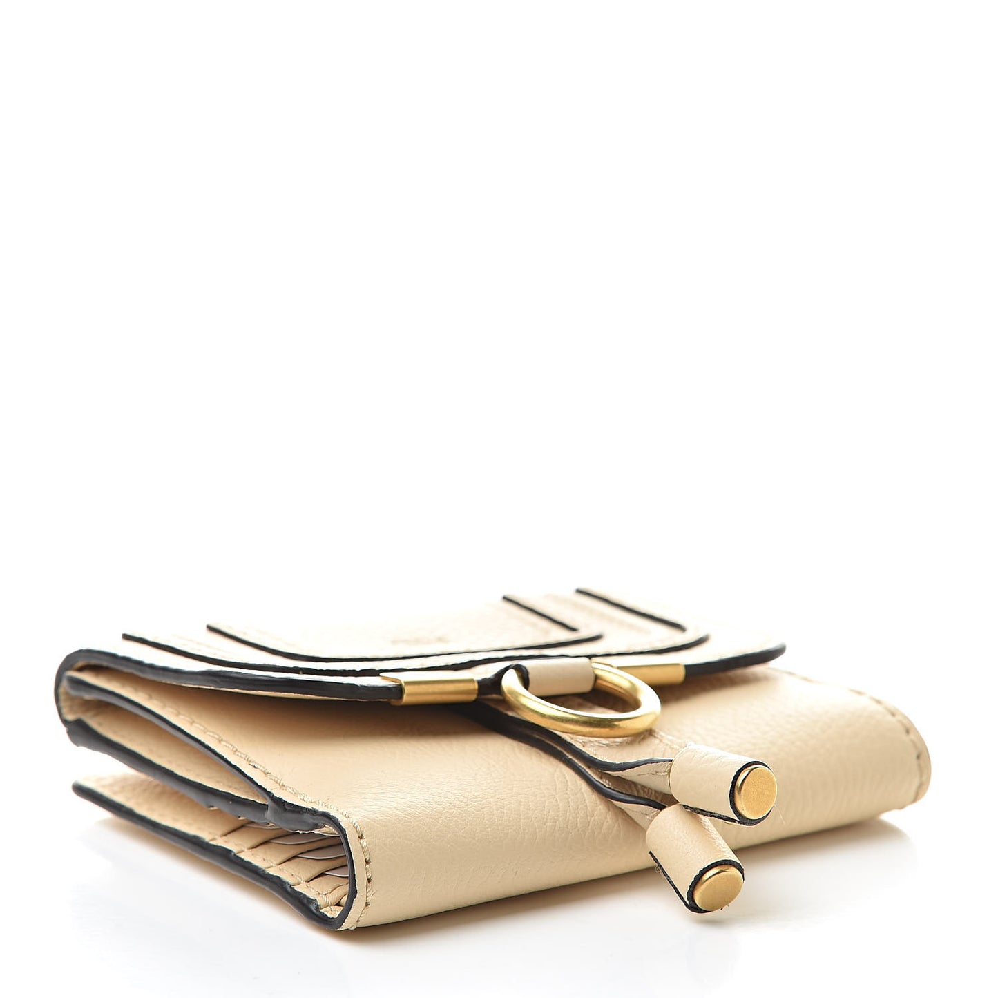 Grained Calfskin Marcie Square Wallet Blondie Beige