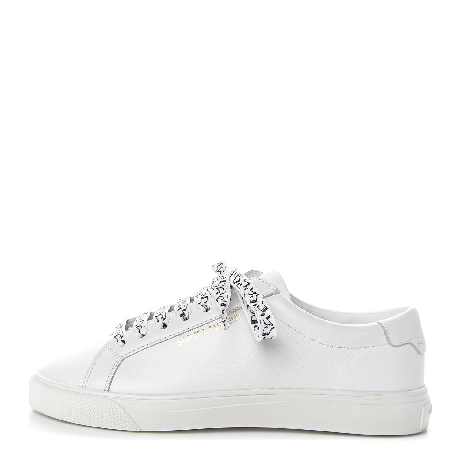 Saint Laurent Calfskin Womens Andy Low Top Music Sneakers 34 White 1 of 9