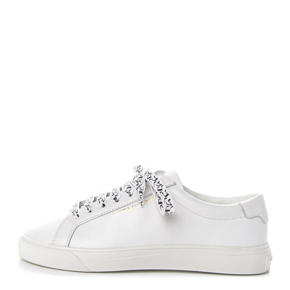 Saint Laurent Calfskin Womens Andy Low Top Music Sneakers 34 White 1 of 9