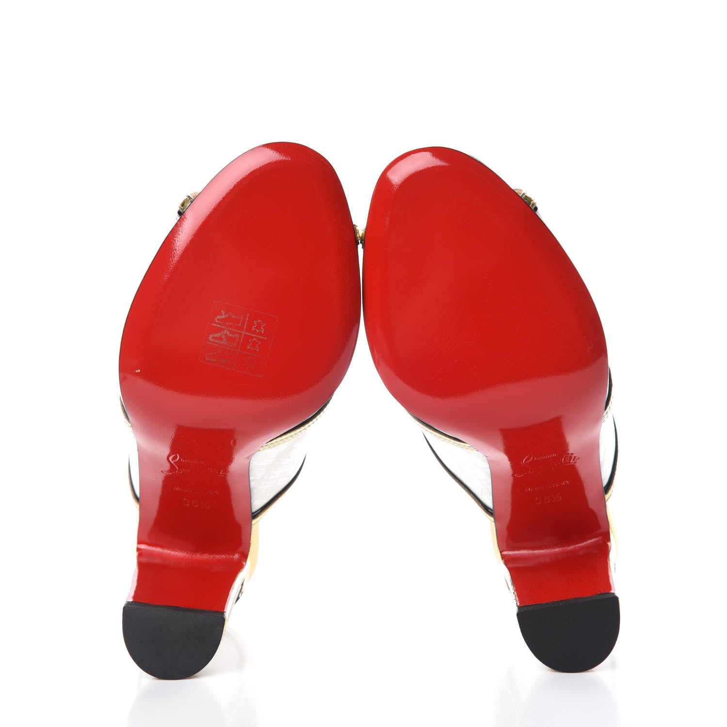 Christian Louboutin Specchio Patent Interior 85 Slide Sandals 36.5 Latte 5 of 7