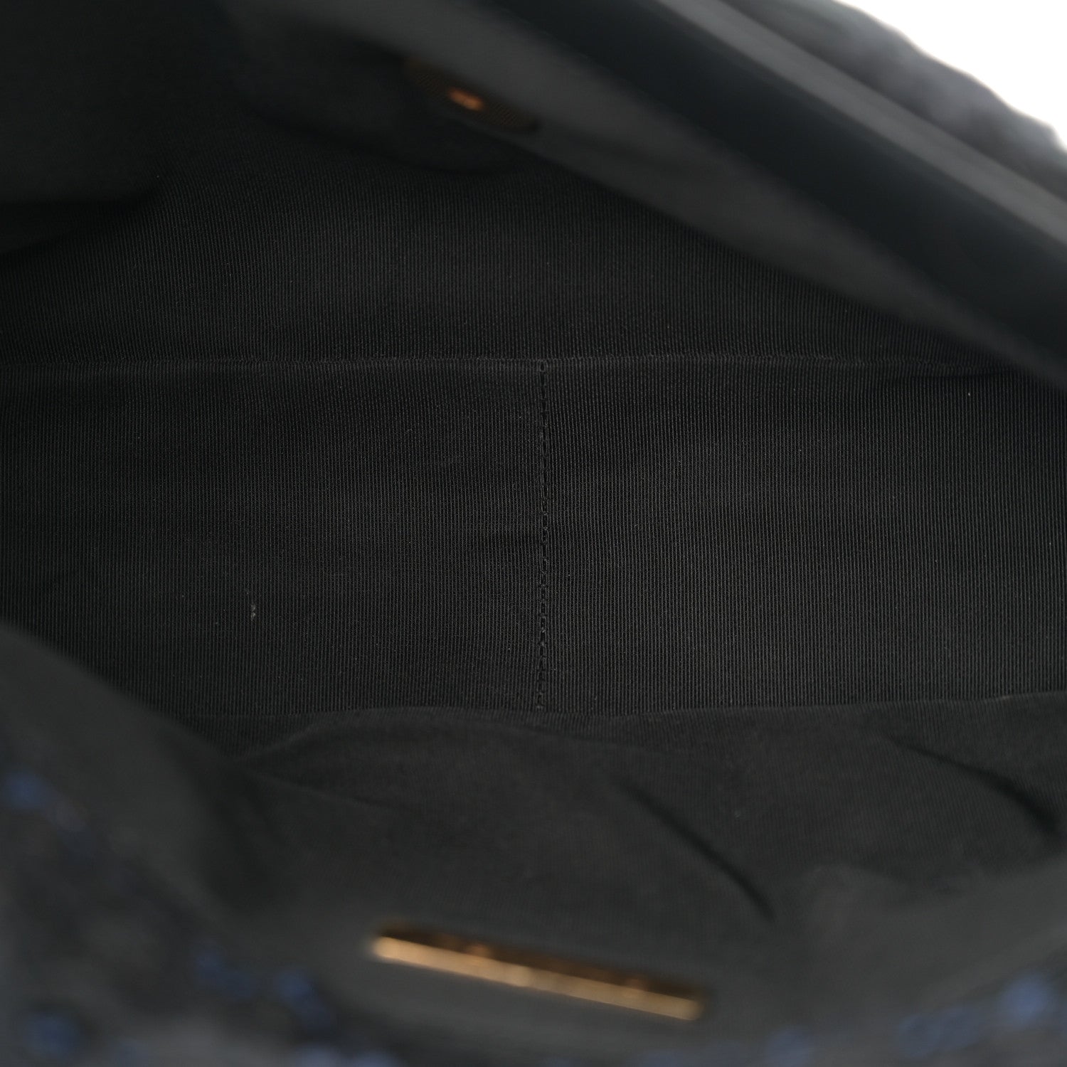Chanel Tweed Quilted Large Chanel 19 Flap Black Navy Gold 5 of 11