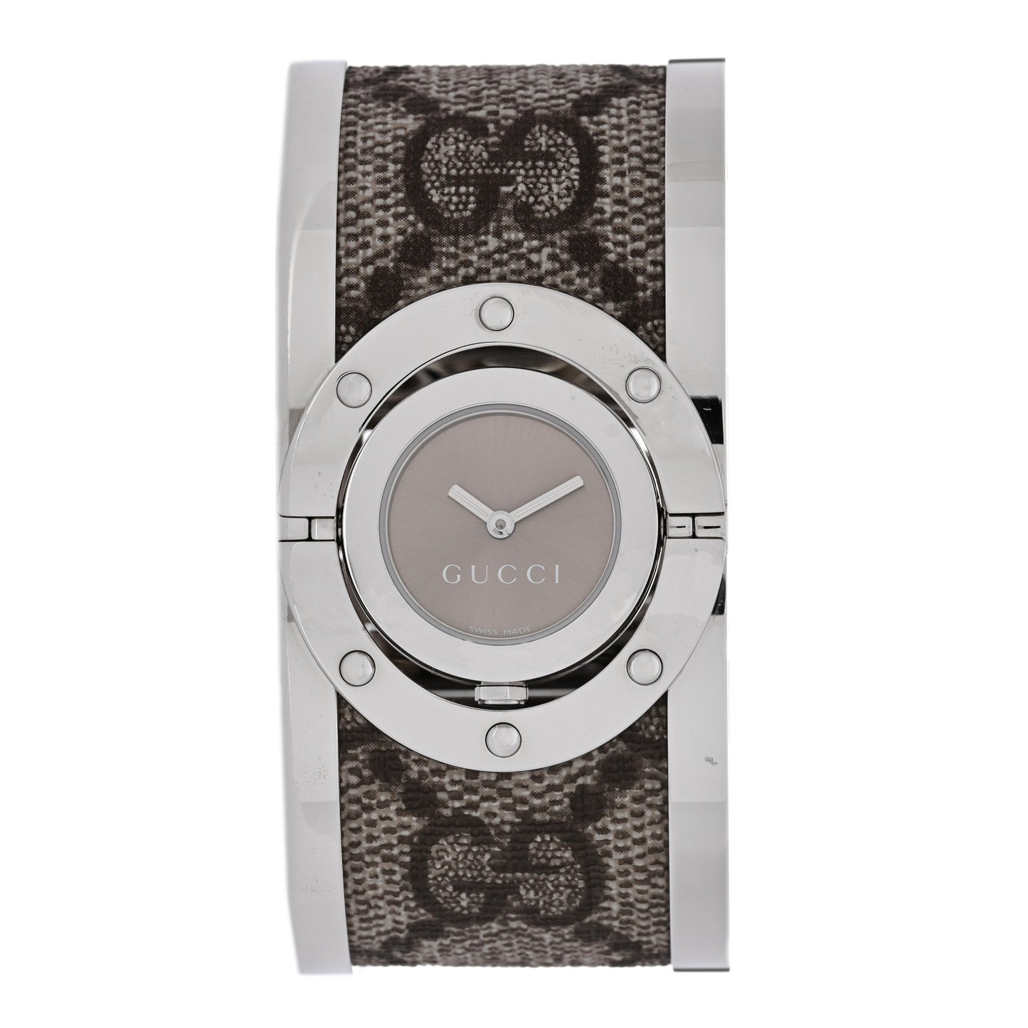 Stainless Steel Canvas 33mm Twirl Monogram Quartz Watch Brown