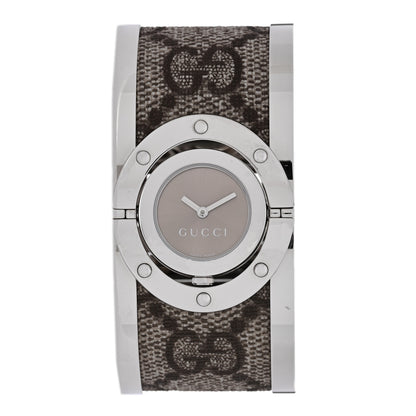 Gucci Stainless Steel Canvas 33mm Twirl Monogram Quartz Watch Brown 1 of 4