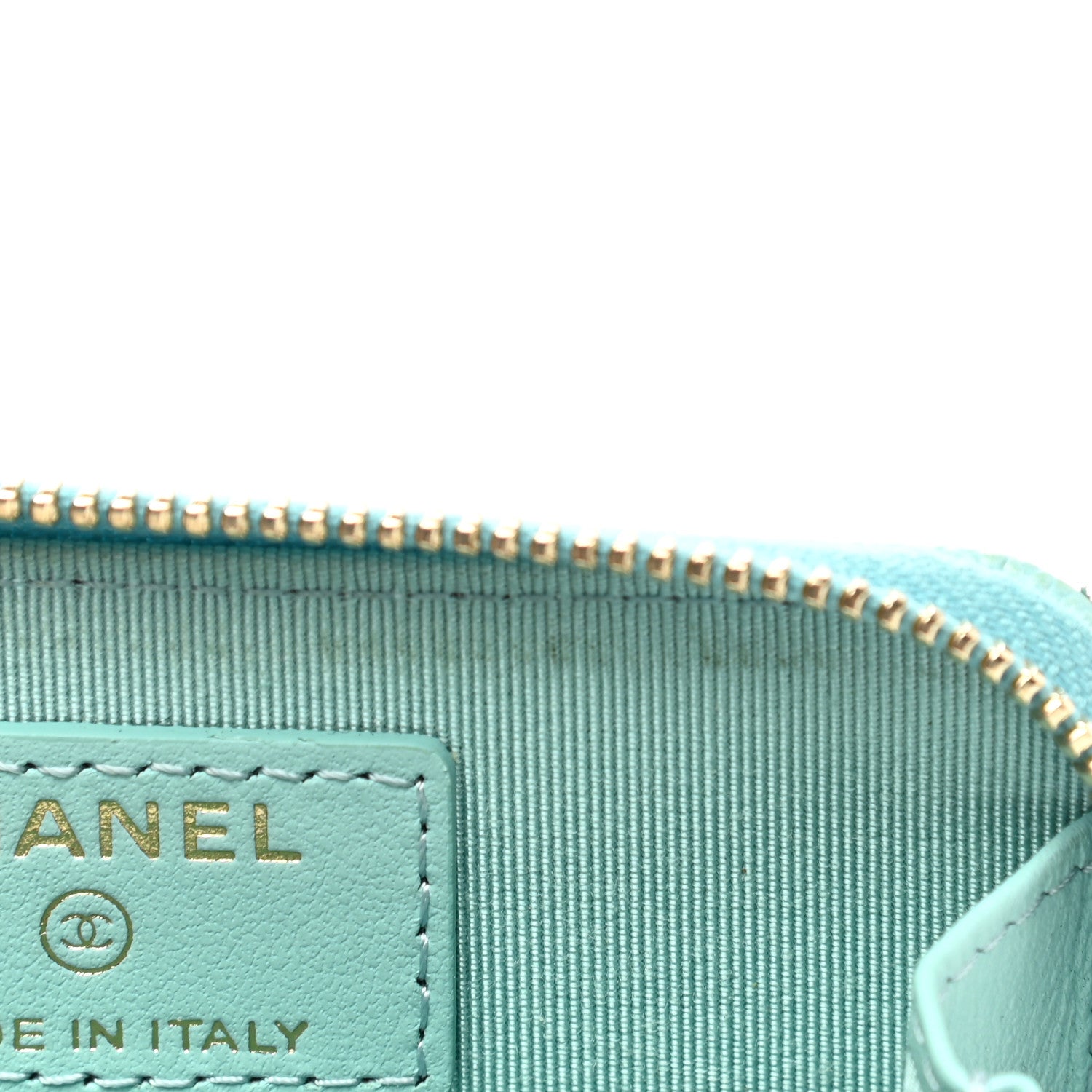 Chanel Caviar Quilted Zip Coin Purse Light Blue 8 of 9