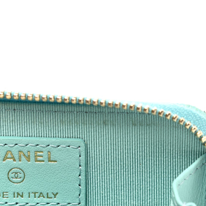 Chanel Caviar Quilted Zip Coin Purse Light Blue 8 of 9