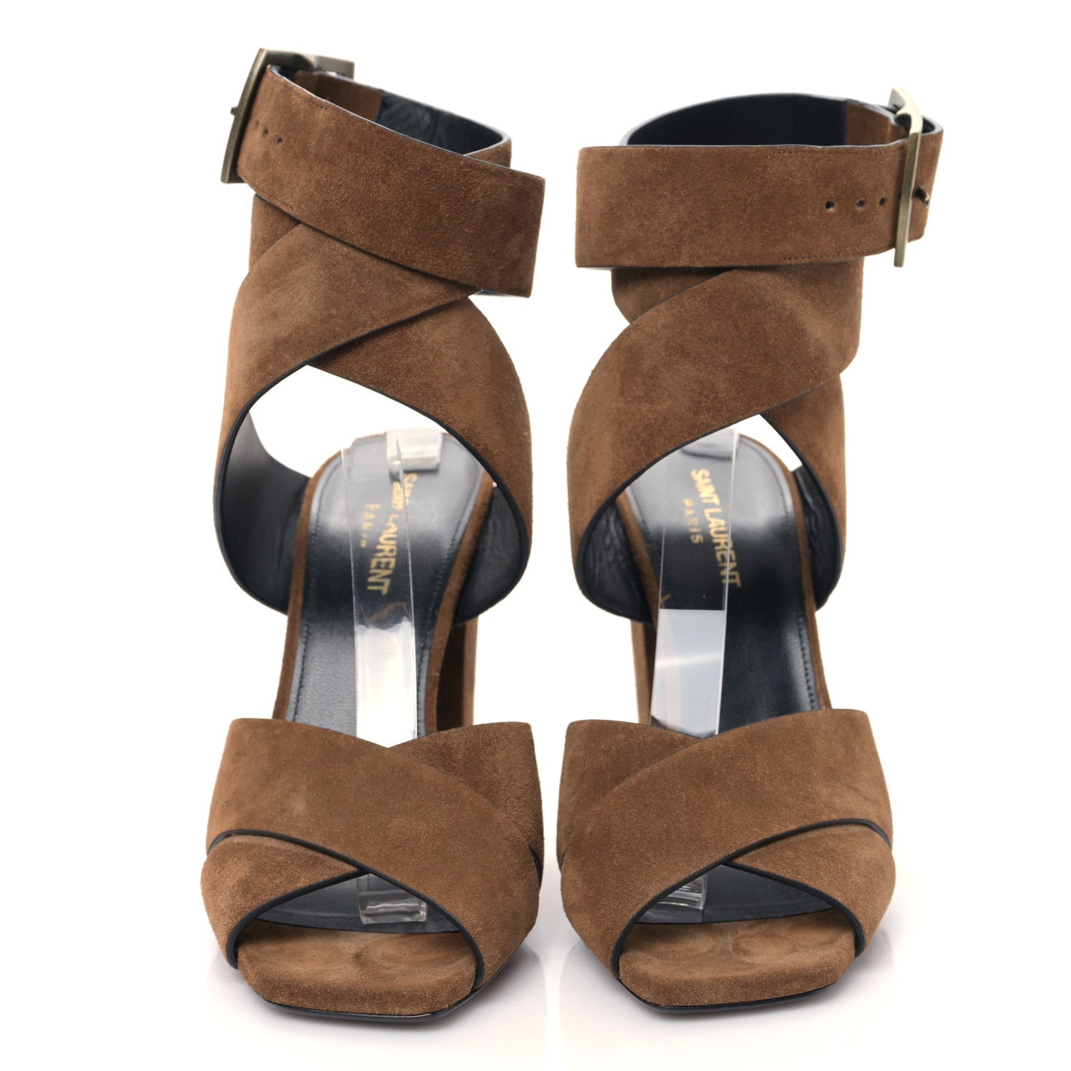 Saint Laurent Suede Oak Mule Sandals 40 Camel 2 of 9