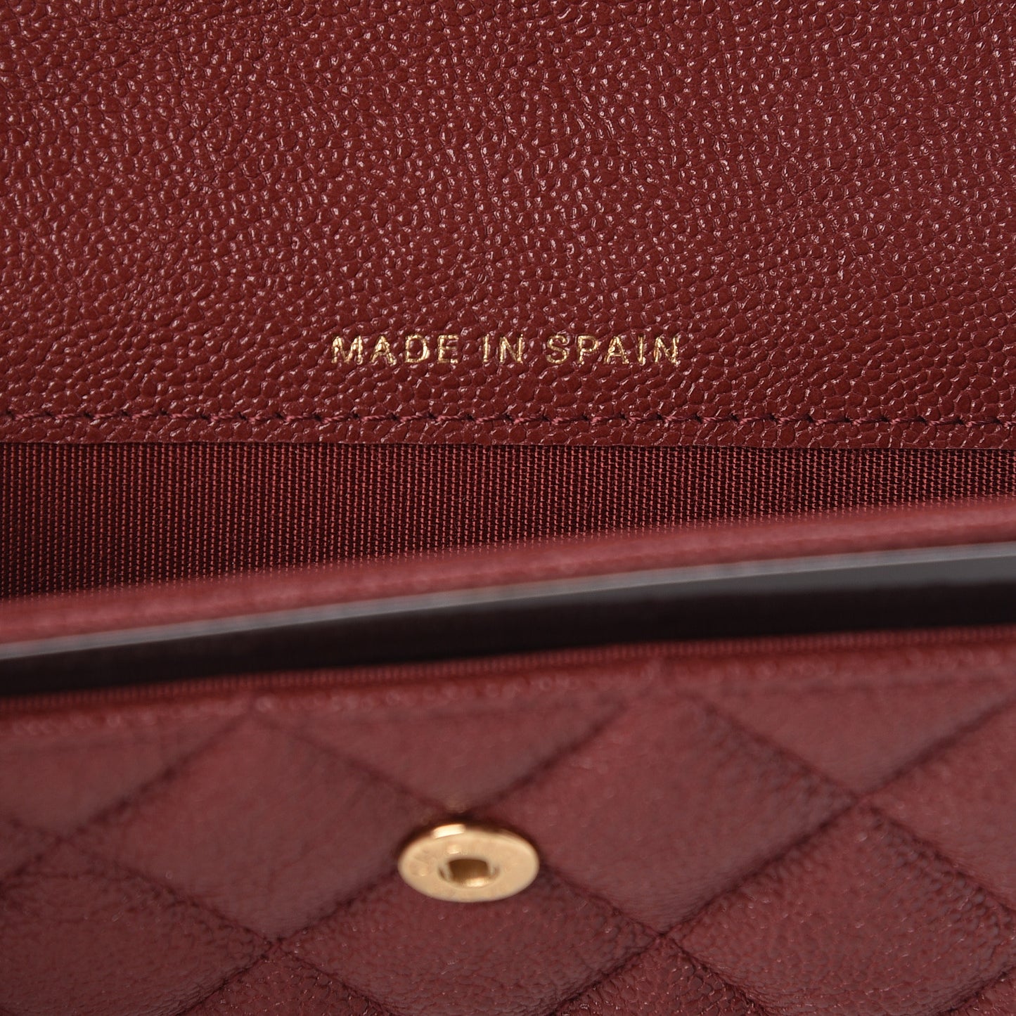 Caviar Quilted Boy Flap Card Holder Burgundy