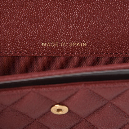 Chanel Caviar Quilted Boy Flap Card Holder Burgundy 7 of 8