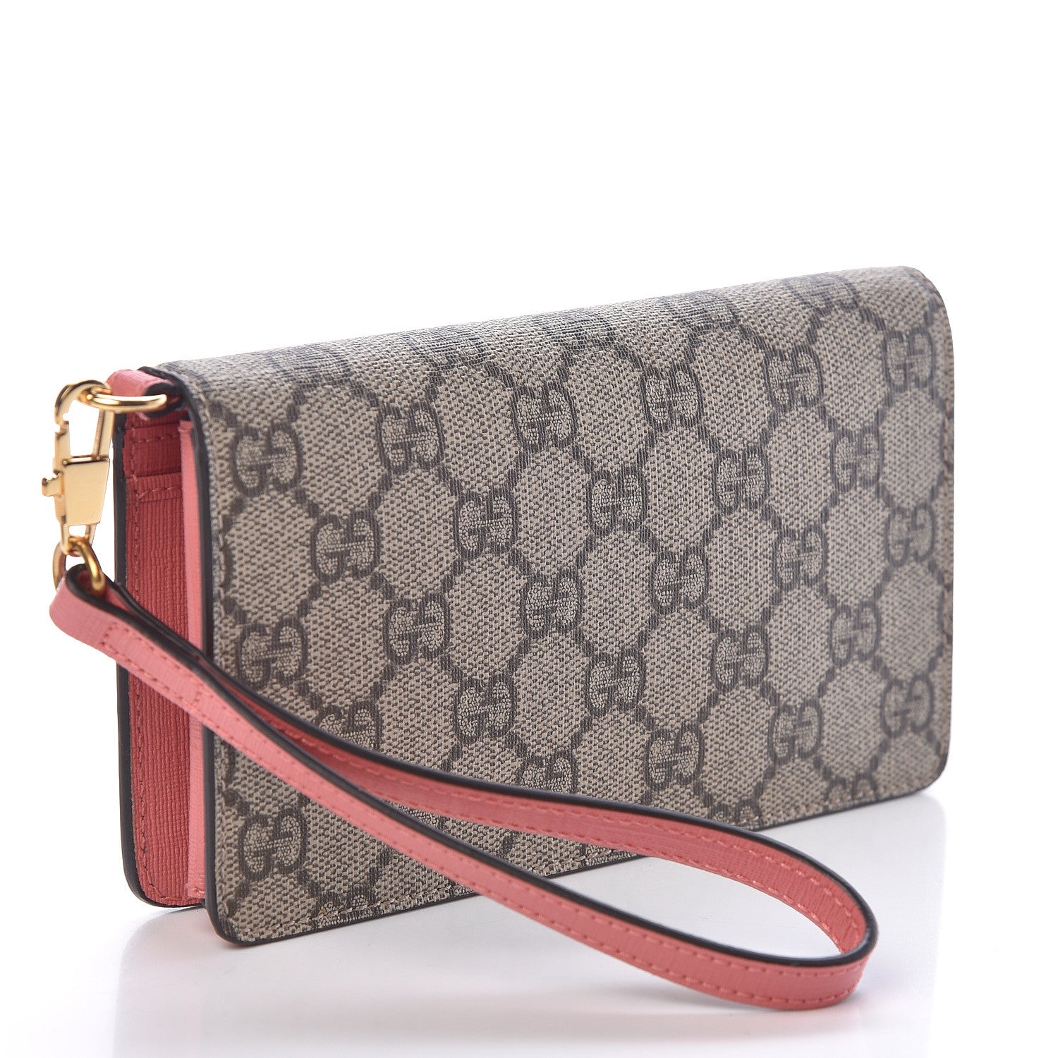 Gucci GG Supreme Monogram Embroidered Face iPhone 6 Case Wristlet Pink 3 of 7