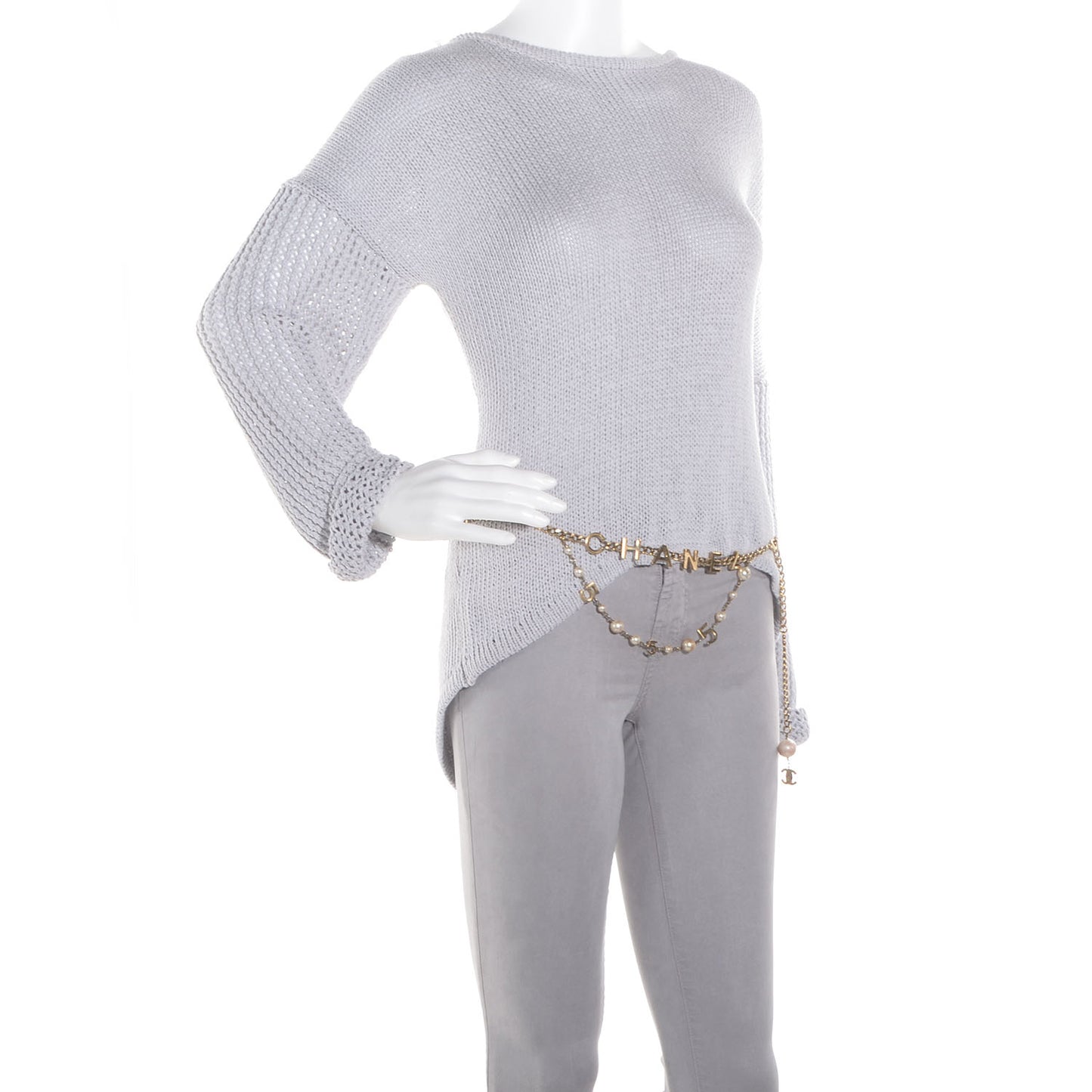 Pearl N°5 Chain Link CC Belt Gold
