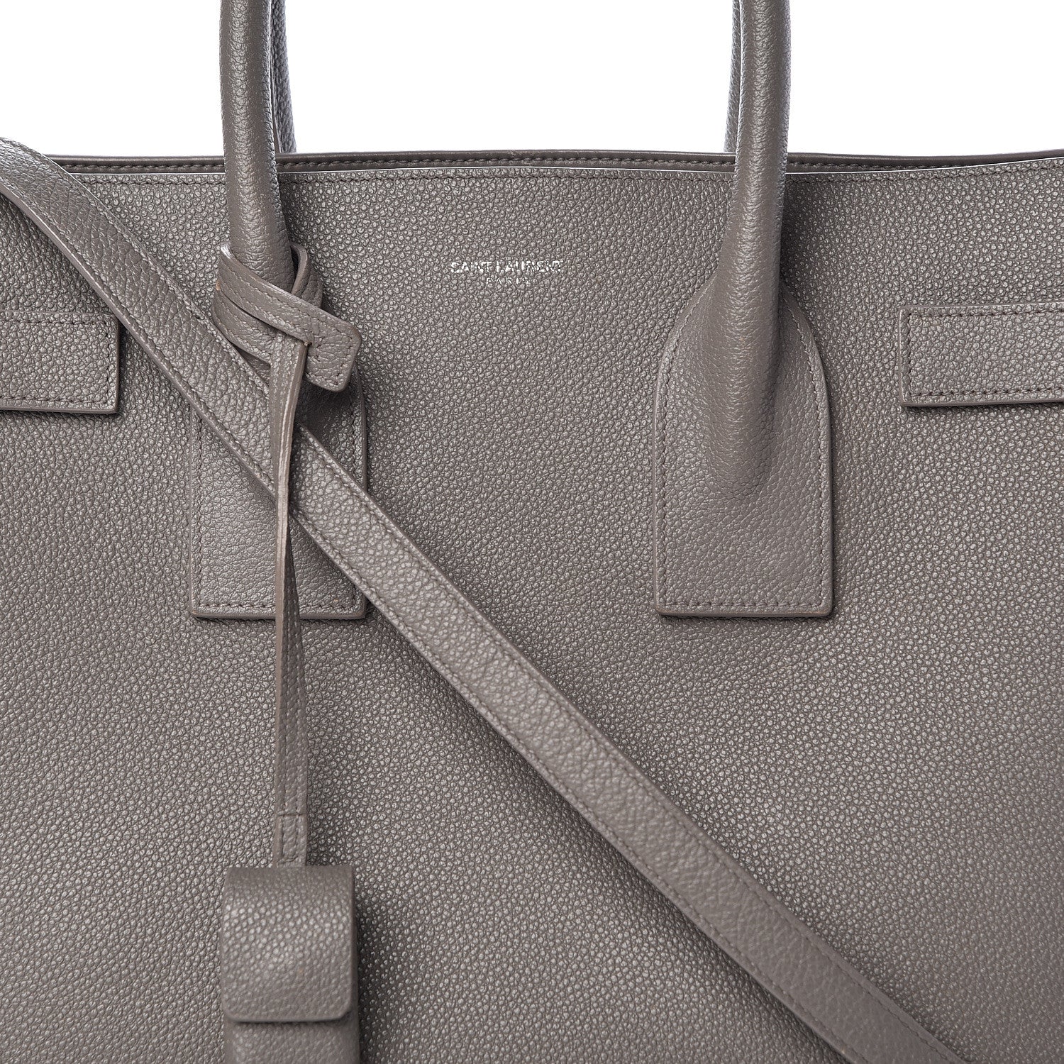 Saint Laurent Grained Calfskin Small Sac De Jour Fog 8 of 17