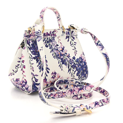 Dolce & Gabbana Dauphine Mini Floral Print Miss Sicily Satchel White Multicolor 3 of 11