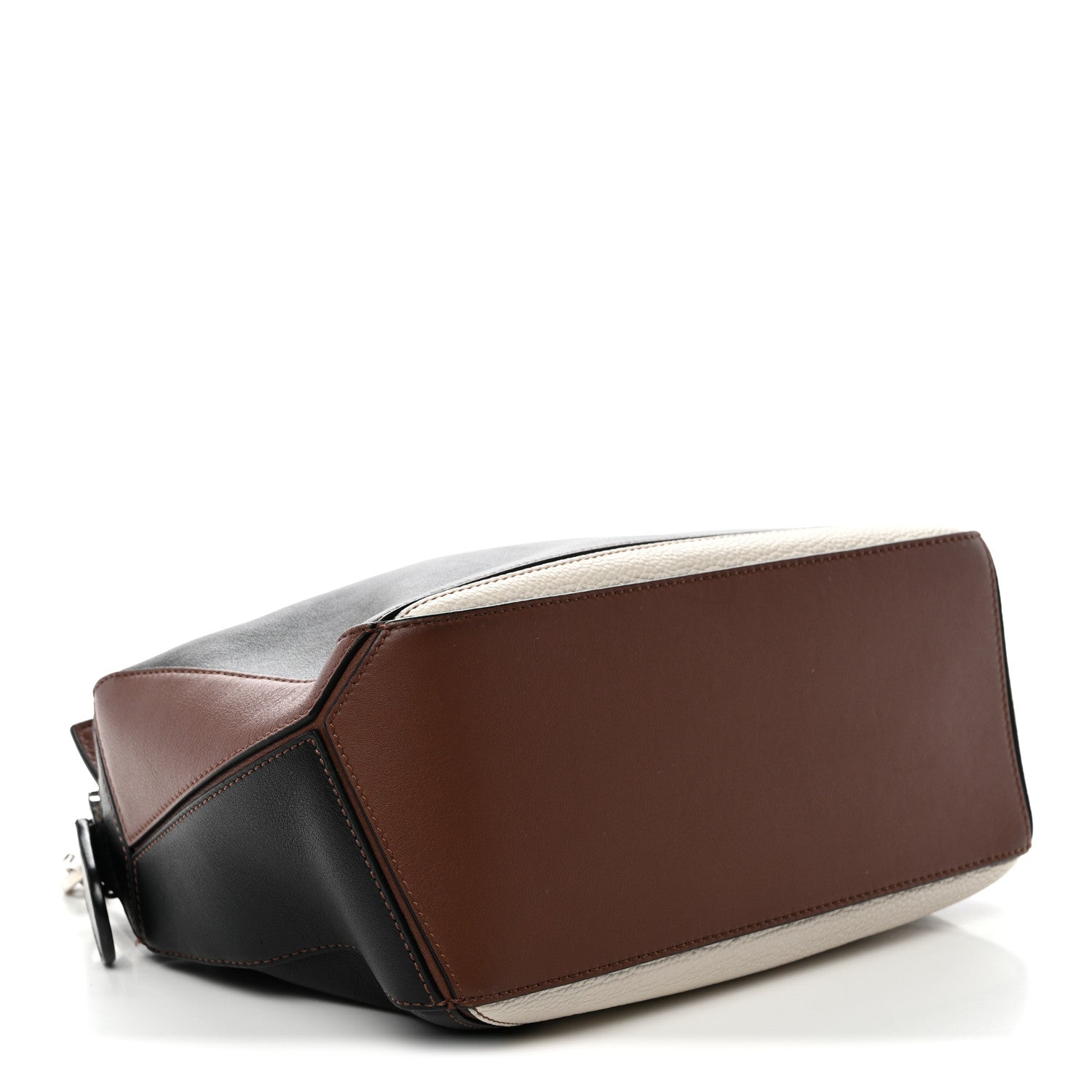 Loewe Calfskin Small Puzzle Bag Brunette Soft White Black 4 of 12