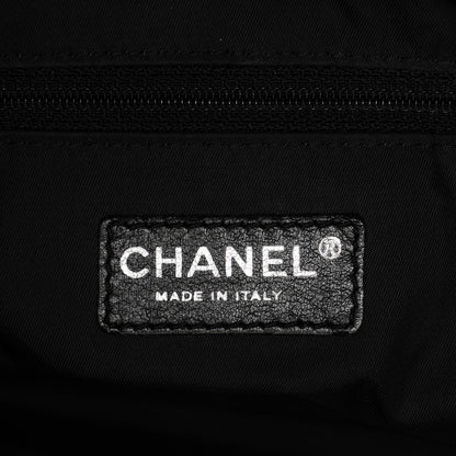 Chanel Coated Canvas Quilted Large Paris Biarritz Tote Black 6 of 7