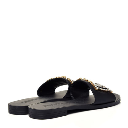 Christian Dior Matte Calfskin Pearl Dio(r)evolution Slide Sandals 38 Black 4 of 10
