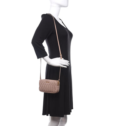 Miu Miu Nappa Matelasse Double Zip Chain Shoulder Bag Cammeo 2 of 14