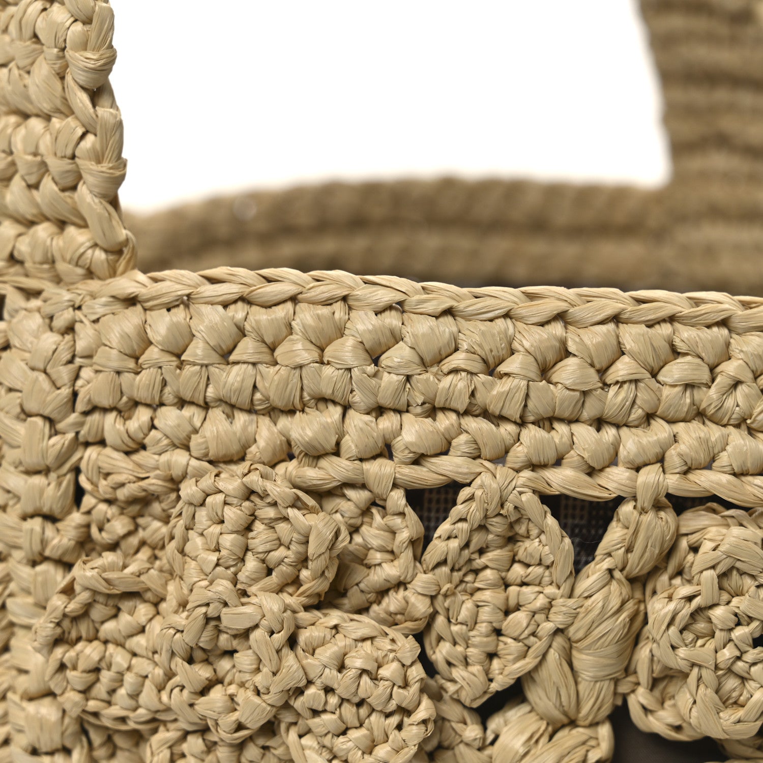 Christian Dior Woven Raffia Floral Embellished D-Bubble Bucket Bag Natural 7 of 9