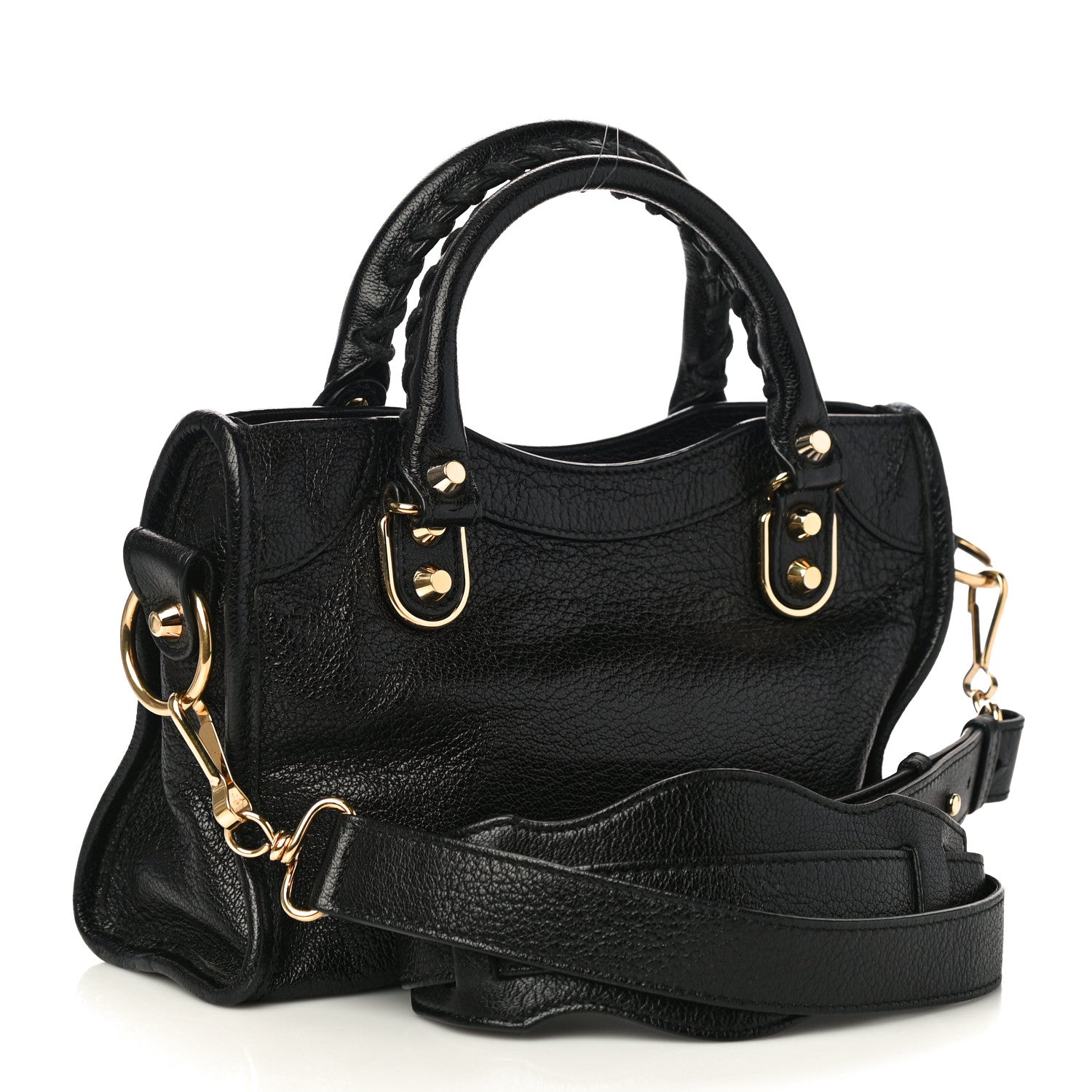 Balenciaga Chevre Gold Metallic Edge Hardware Mini City Black 3 of 10