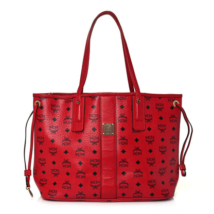 MCM Visetos Medium Liz Reversible Shopper Tote Ruby Red 4 of 23