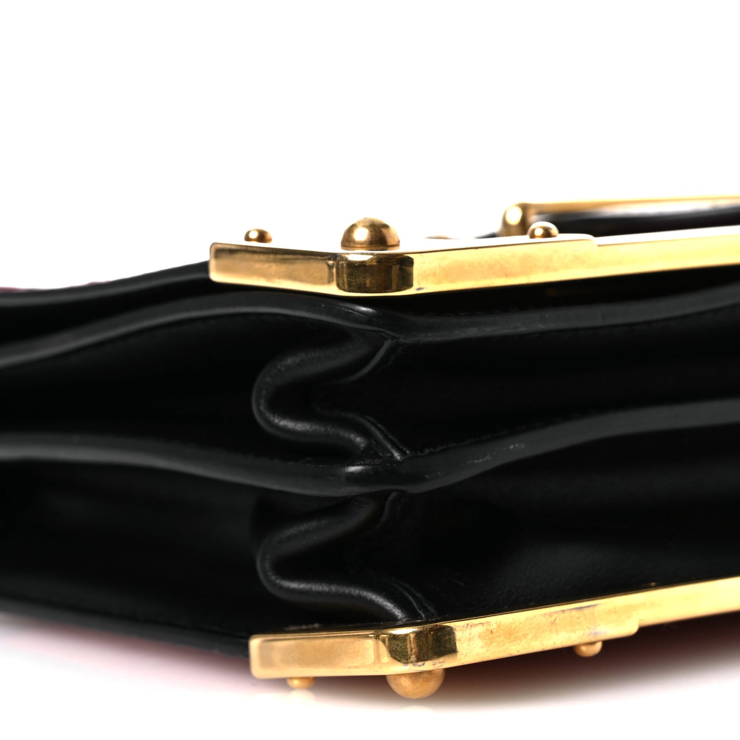 City Calfskin Ostrich Cahier Bag Fuoco Black