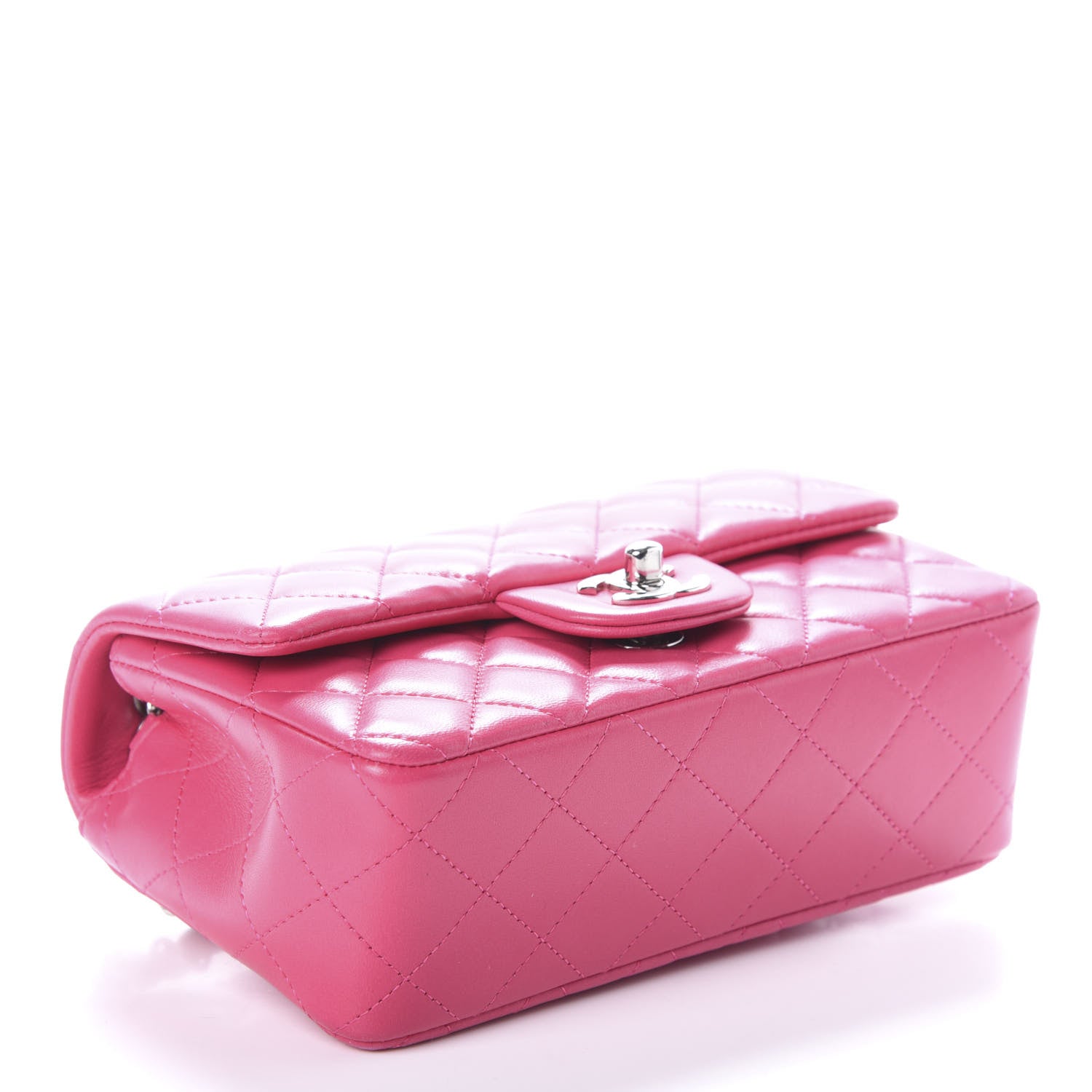 Chanel Lambskin Quilted Mini Rectangular Flap Pink 4 of 9