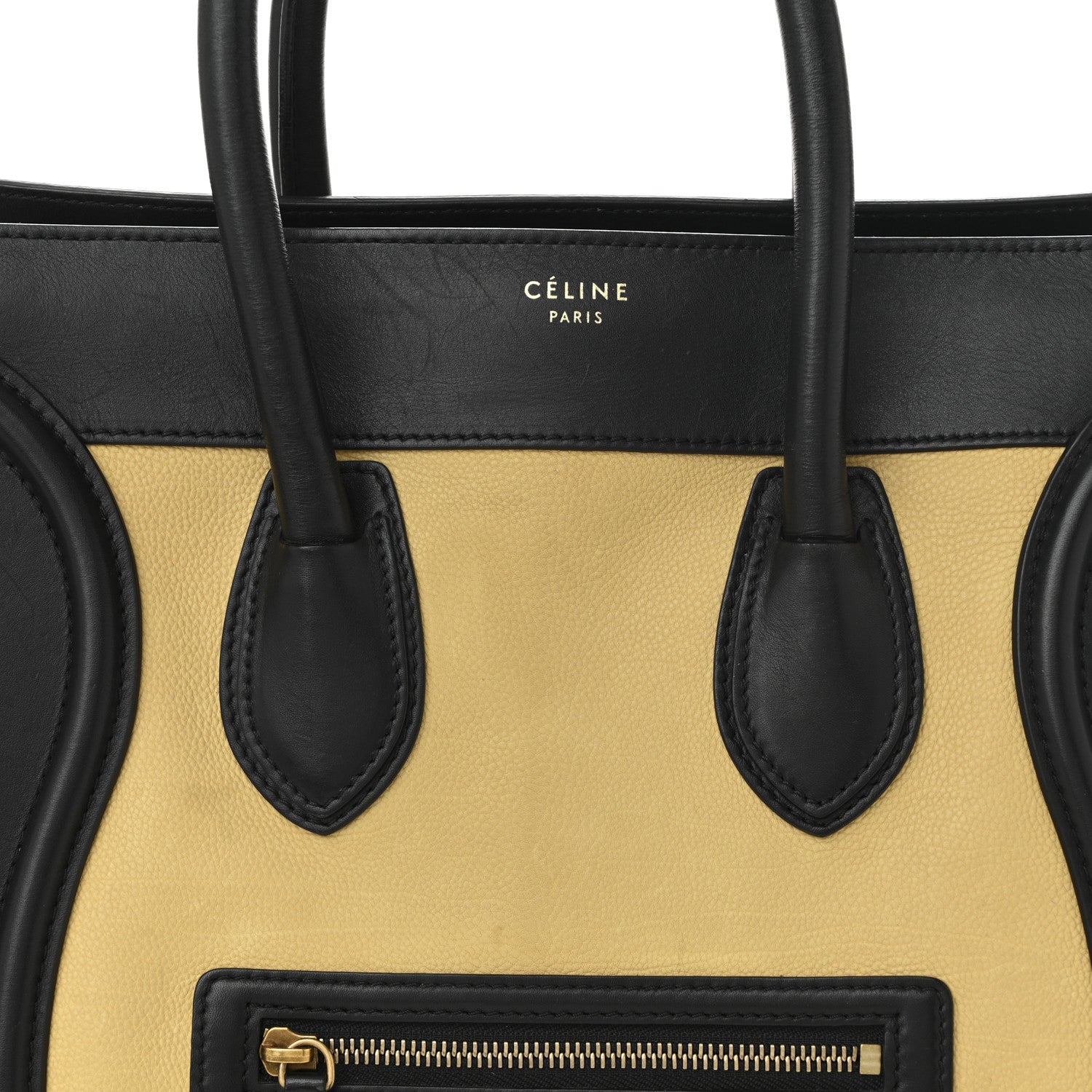Celine Velluto Calfskin Mini Tri-Color Luggage Vanilla 8 of 10